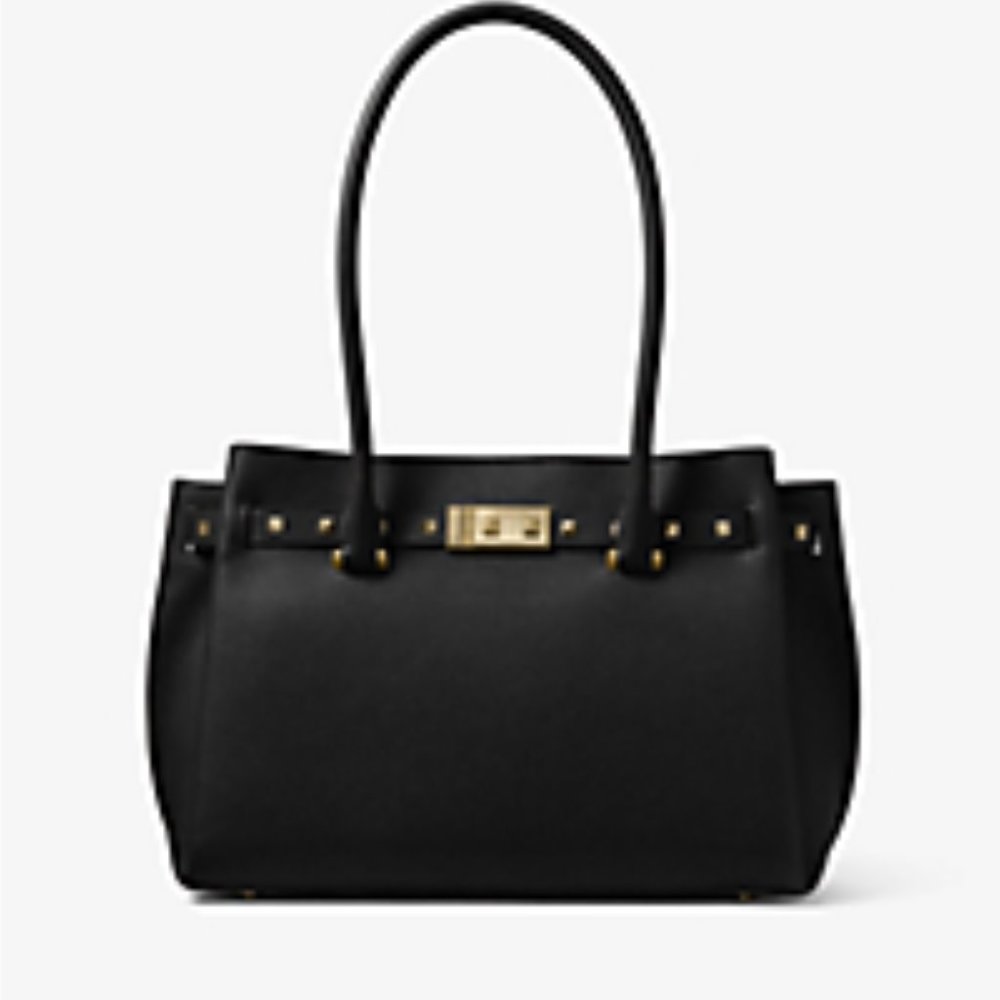 MICHAEL Michael Kors Addison Pebbled Leather Top Handle East West Should…